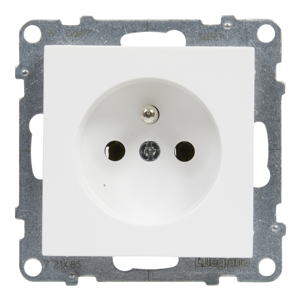 GNIAZDO POJEDYNCZE 2P+Z 16 A 250V ZACISKI ŚRUBOWE BIAŁY SUNO - 721185 - LEGRAND