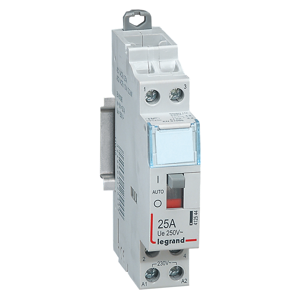 STYCZNIK MODUŁOWY 25A AC1 2 BIEGUNY 2NO STEROWANIE 230V AC STEROWANIE MANUALNE SM425 - 412544 - LEGRAND