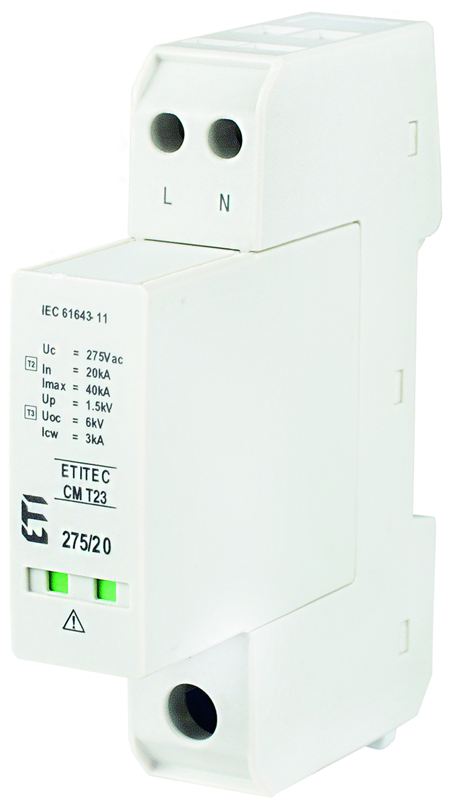 OGRANICZNIK PRZEPIĘĆ T2, T3 (C, D) ETITEC CM T23 275/20 2+0 - 002440650 - ETI
