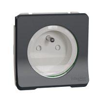 Mureva, mechanizm gniazda 2P+PE, zaciski śrubowe, antracytowy - MUR38030 - SCHNEIDER ELECTRIC