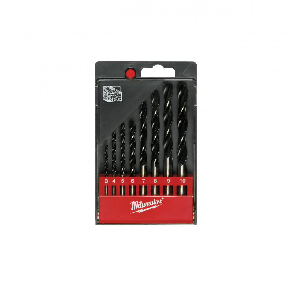 ZESTAW WIERTEŁ DO DREWNA MILWAUKEE O 3, 4, 5, 6, 7, 8, 9, 10 MM 8 SZT. - 4932352466 - MILWAUKEE
