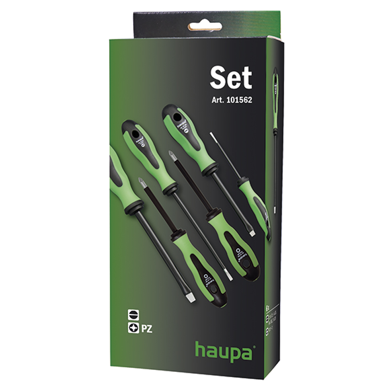 ZESTAW ŚRUBOKRĘTÓW 2 K PZ W OSŁONIE 6 ELEMENTÓW - 101562 - HAUPA