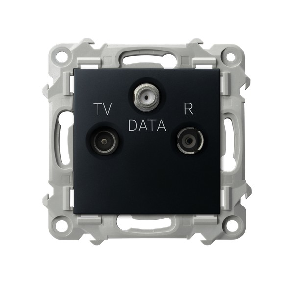 Gniazdo RTV-DATA - CZARNY METALIK SZAFIR - GPA-ZD/m/33 - OSPEL