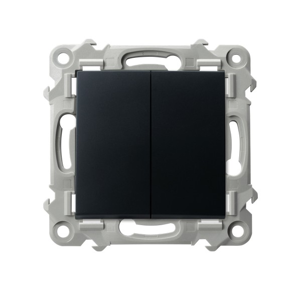 ŁĄCZNIK DWUGRUPOWY ŚWIECZNIKOWY 10AX 250V CZARNY METALIK SZAFIR - ŁP-2Z/m/33 - OSPEL