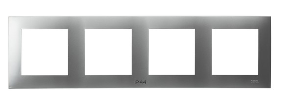 Ramka poczwórna do łączników IP-44 - SREBRO SZAFIR - RH-4Z/18 - OSPEL