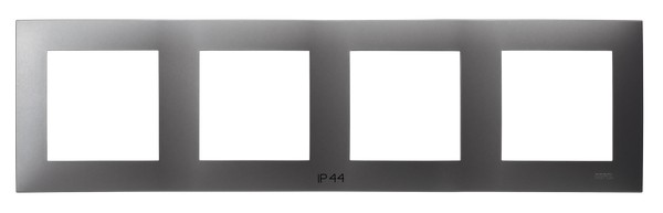 Ramka poczwórna do łączników IP-44 - SZARY MAT SZAFIR - RH-4Z/70 - OSPEL