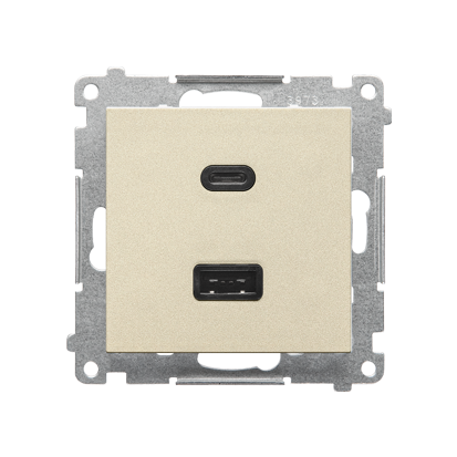 Ładowarka USB typ A+C (moduł); Szampański mat Simon 55 - TEC2CA.01/144 - KONTAKT SIMON