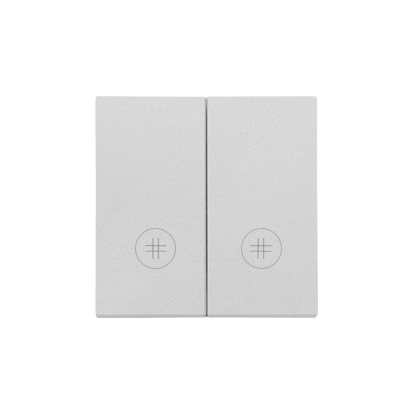 Klawisz podwójny z oczkami z piktogramami krzyżowymi do: SW7/2L2M; Aluminium mat Simon 55 - TKW7/2L2/143 - KONTAKT SIMON