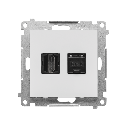 Gniazdo HDMI + RJ45 kat.6. (moduł); Jasnoszary mat Simon 55 - TGHRJ45.01/114 - KONTAKT SIMON