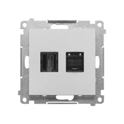 Gniazdo HDMI + RJ45 kat.6. (moduł); Aluminium mat Simon 55 - TGHRJ45.01/143 - KONTAKT SIMON