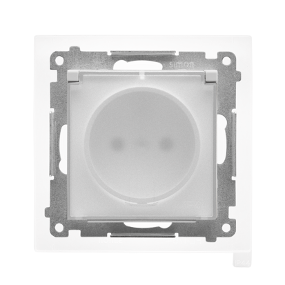 Gniazdo wtyczkowe do wersji IP44 z uszczelką (moduł) 16 A, 250 V~, szybkozłącza. Klapka transparentna; Biały mat Simon 55 - TGZ1BCZ.01/111A - KONTAKT SIMON