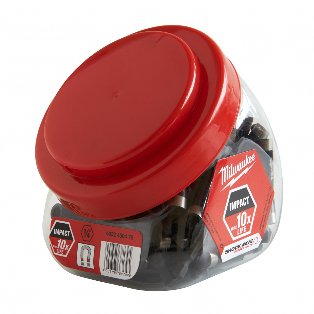 SHOCKWAVE MAGNETYCZNY UCHWYT BITA MILWAUKEE HEX 1/4" 60 mm - opak. 100 szt. Cena za szt. - 4932430478 - MILWAUKEE
