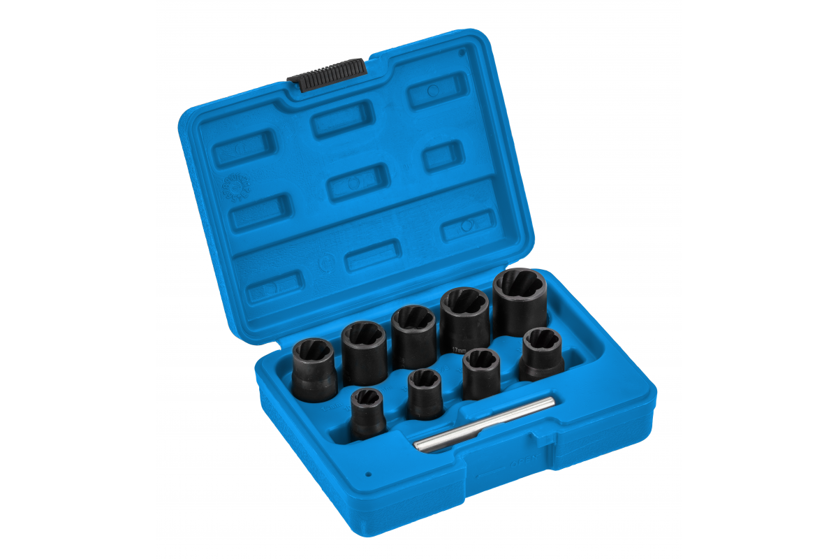 Wykrętaki do śrub 10-19 mm, 3/8", CrMo, 10 szt. - HT8G401 - HOGERT