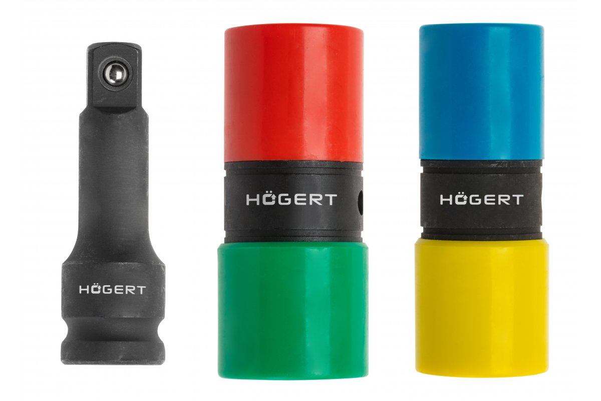 Zestaw nasadek udarowych, dwustronnych i przedłużki 1/2", 3 szt., CrMo - HT4R006 - HOGERT