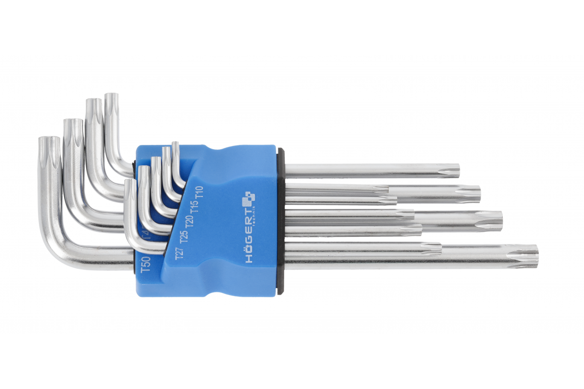Klucze torx S2, 9 szt. długie - HT1W830 - HOGERT