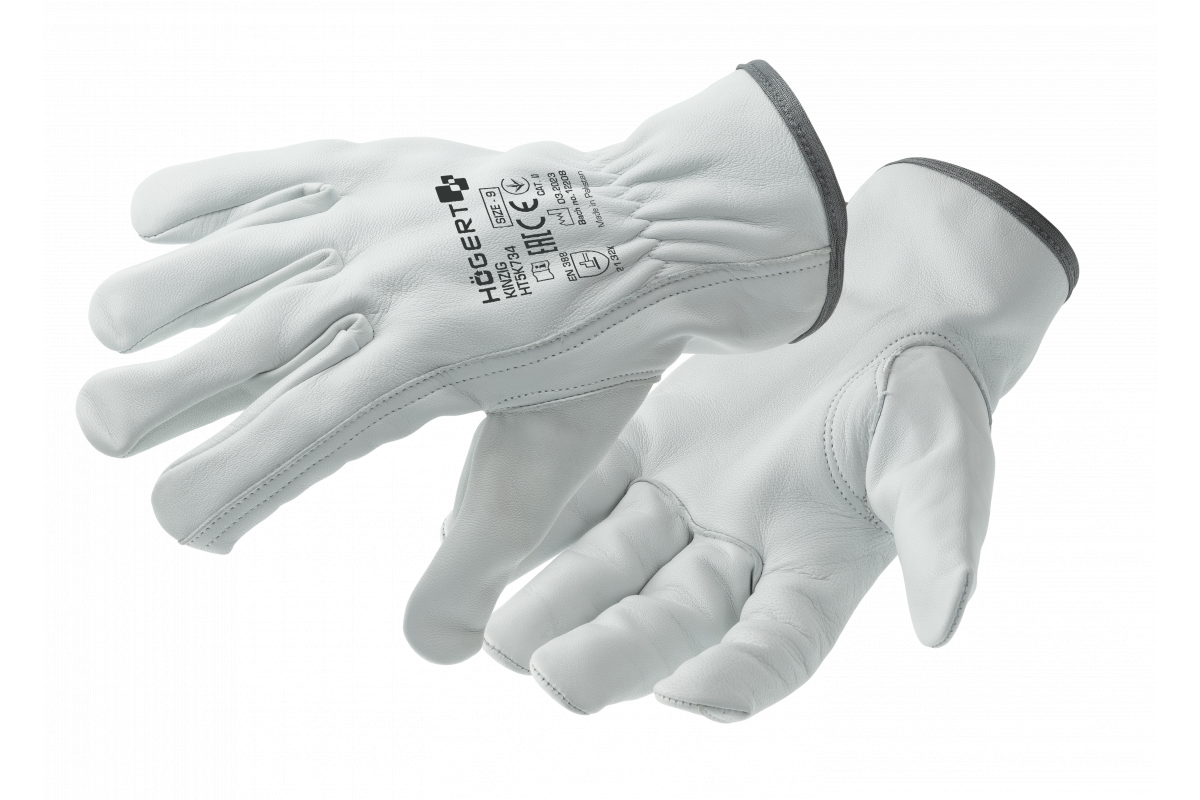 RĘKAWICE OCHRONNE DRIVER (SKÓRA KOZIA) ROZMIAR 10 BIAŁE ROTT - HT5K734-10 - HOGERT