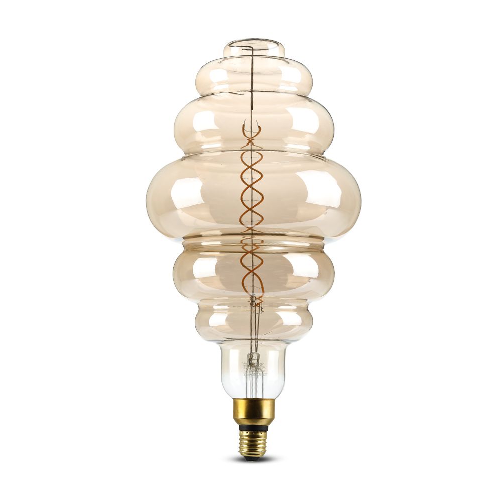 8W Żarówka dekoracyjna LED S200 / Klosz: Bursztynowy / Barwa:1800K / Ściemniana / Trzonek:E27 - 217465 - V-TAC