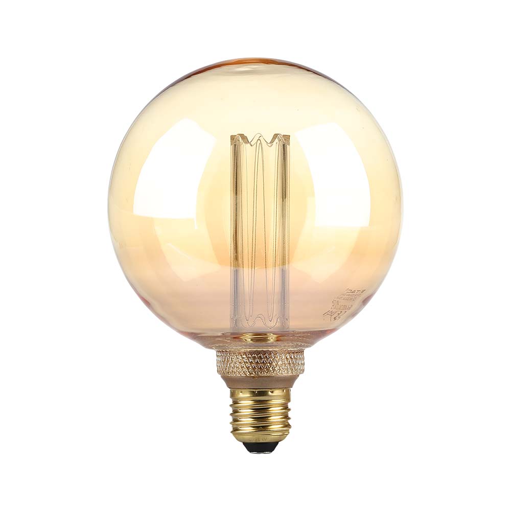 4W G125 Żarówka LED Filament / Klosz Bursztynowy / Barwa:1800K / Trzonek:E27 - 217475 - V-TAC