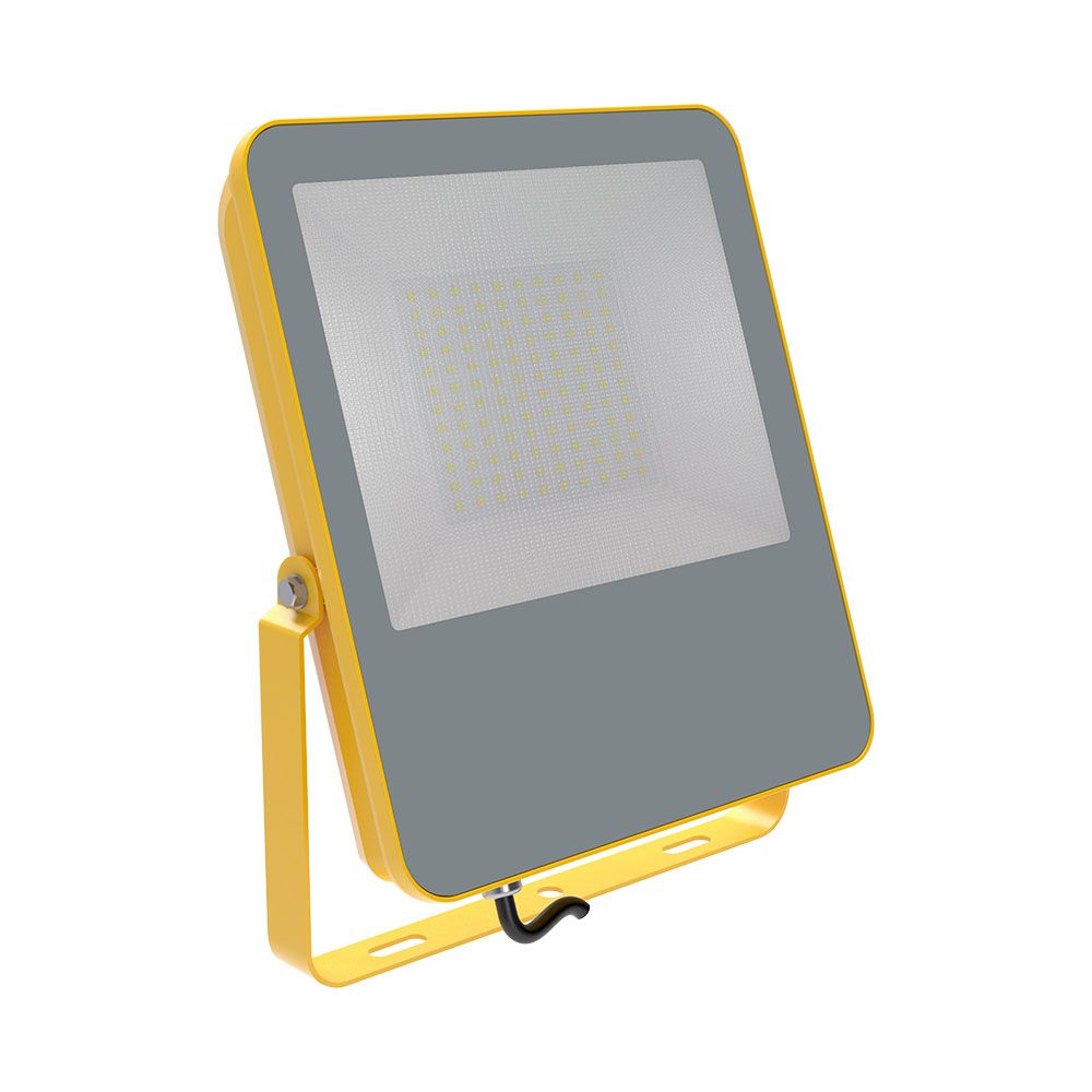 100W Naświetlacz LED SMD / Chip Samsung / Barwa:6500K / Obudowa: Żółty / Skuteczność 100lm/W / Wtyczka BG - 2120122 - V-TAC