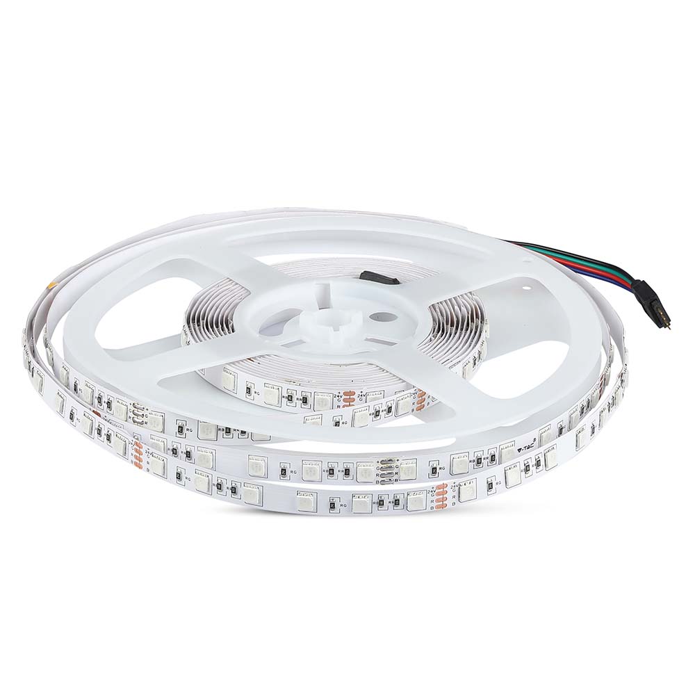 7W Taśma LED / Barwa: RGB / IP20 / Zasilanie:24V / Rolka:10m - 212592 - V-TAC