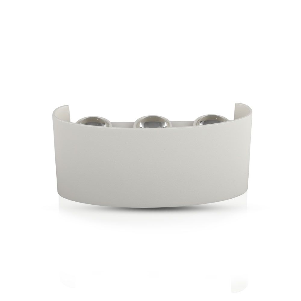 6W Lampa ścienna LED / Barwa:4000K / IP65 / Obudowa: Biała - 218614 - V-TAC