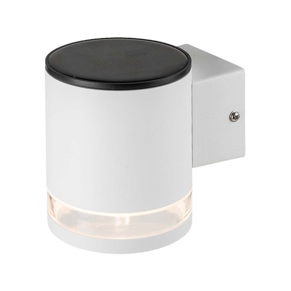 1W Lampa Ścienna LED SMD solarna / Barwa: 3000K / Obudowa: Biała - 23013 - V-TAC
