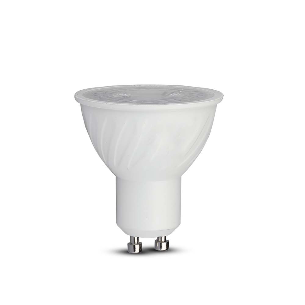6W GU10 Żarówka LED / Chip SAMSUNG / Barwa:3000K / Kąt 38' / Ściemniana / Trzonek:GU10 - 21195 - V-TAC
