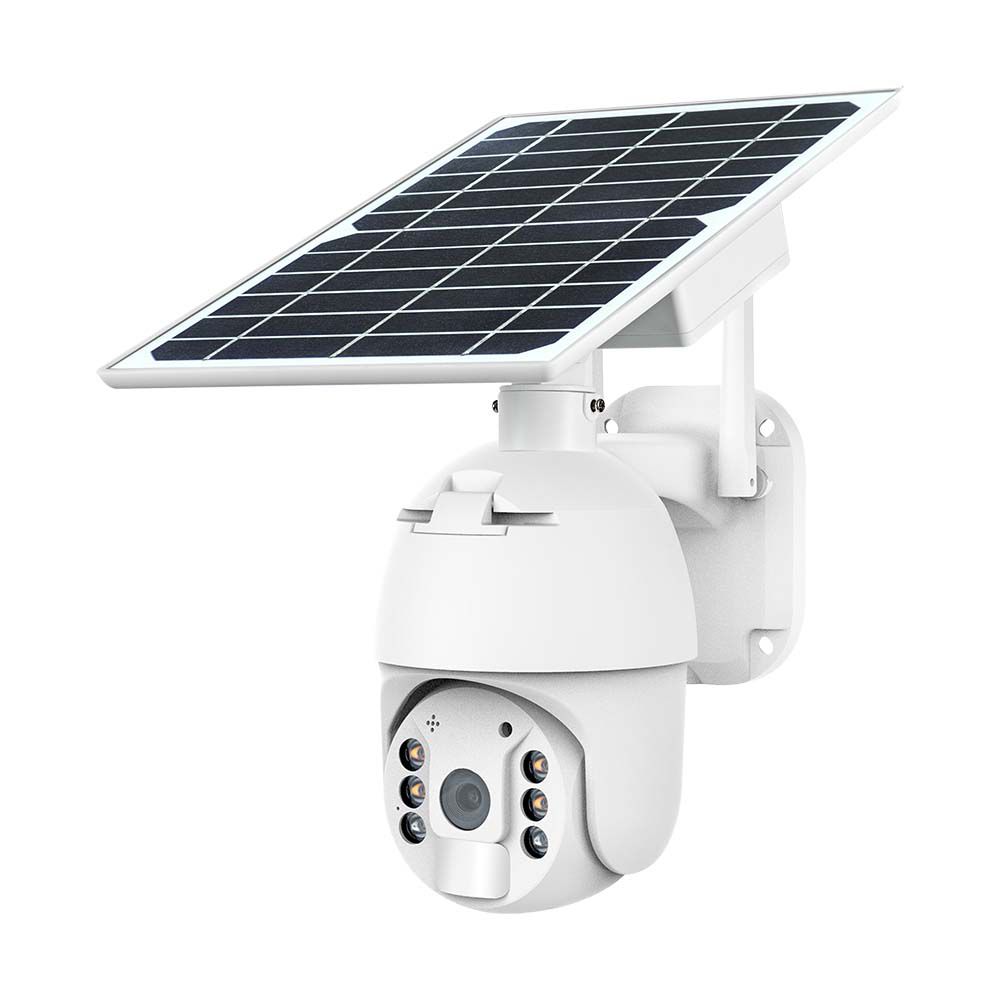1080P Kamera zewnętrzna SMART z panelem solarnym / Sensor / IP65 / Biała - 11616 - V-TAC