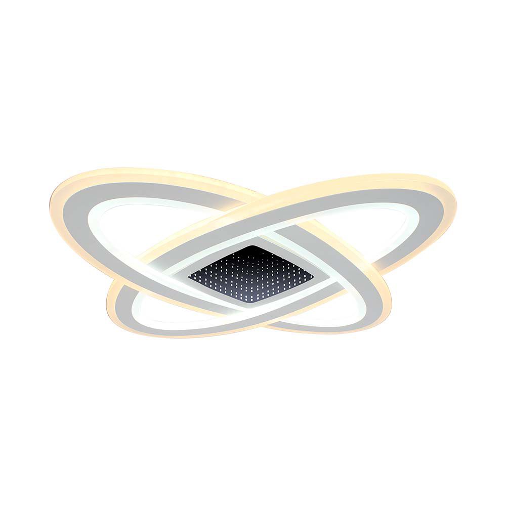 100W Dekoracyjna lampa sufitowa LED (50*50*9CM) / Barwa: 3000K+6000K / Ściemniana / Obudowa: Czarna - 15360 - V-TAC