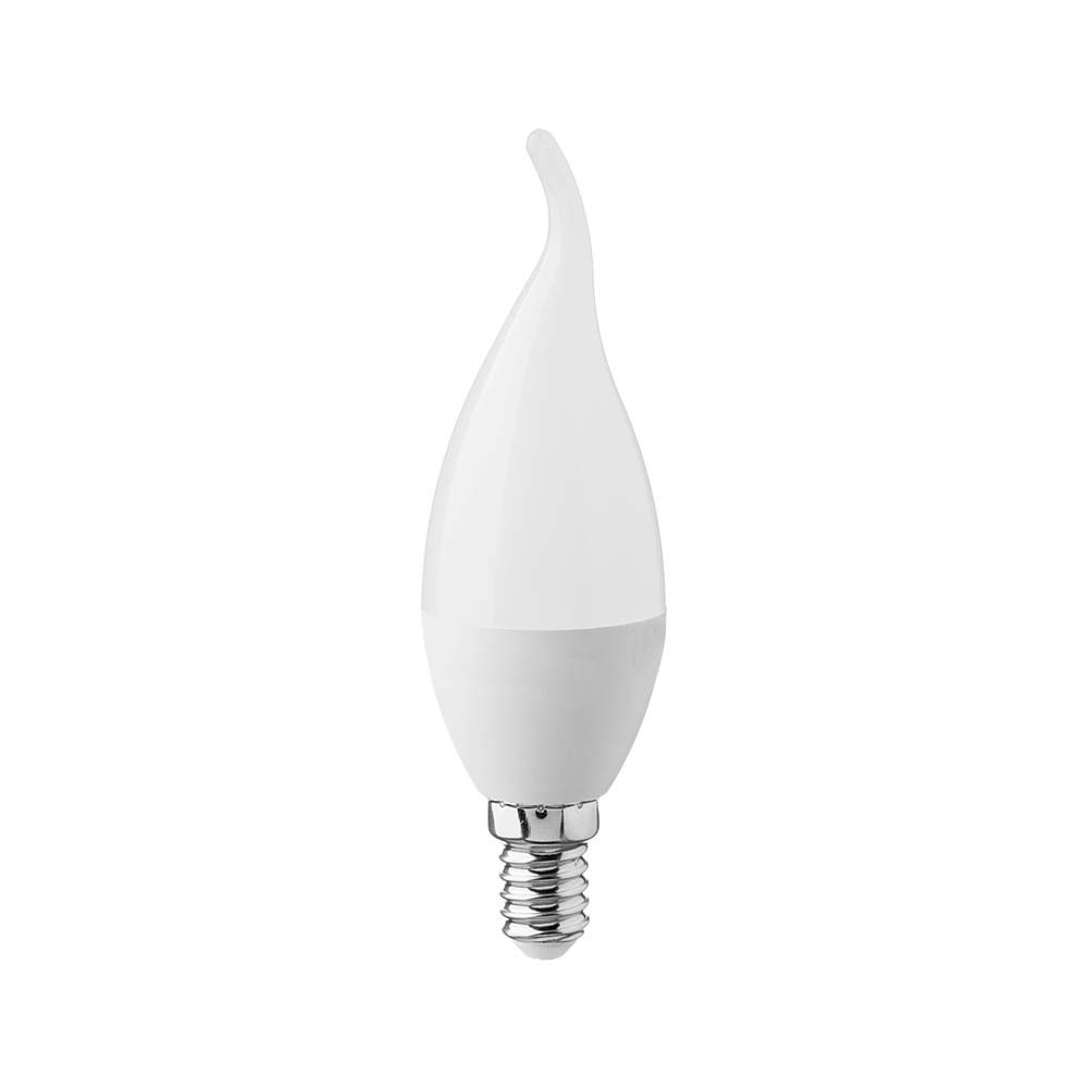 3.7W F37 Żarówka LED / Barwa: 3000K / Trzonek: E14 / Klosz Mleczny płomyk - 214164 - V-TAC