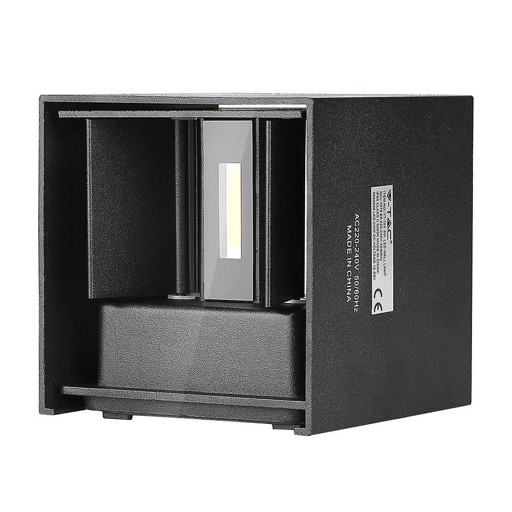 5W Kinkiet kwadrat LED / CHIP BRIDGELUX / Barwa:4000K / Czarny - 217087 - V-TAC
