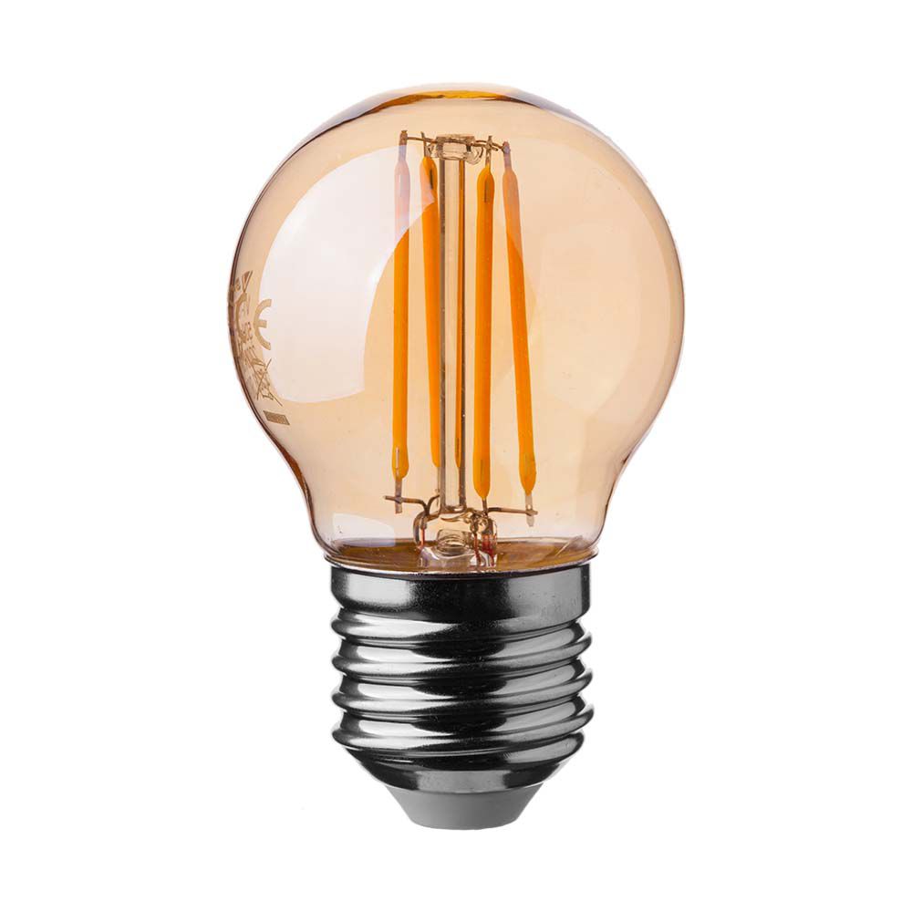 4W G45 Żarówka LED Filament / Klosz Bursztynowy / Barwa:2200K / Trzonek:E27 - 217100 - V-TAC