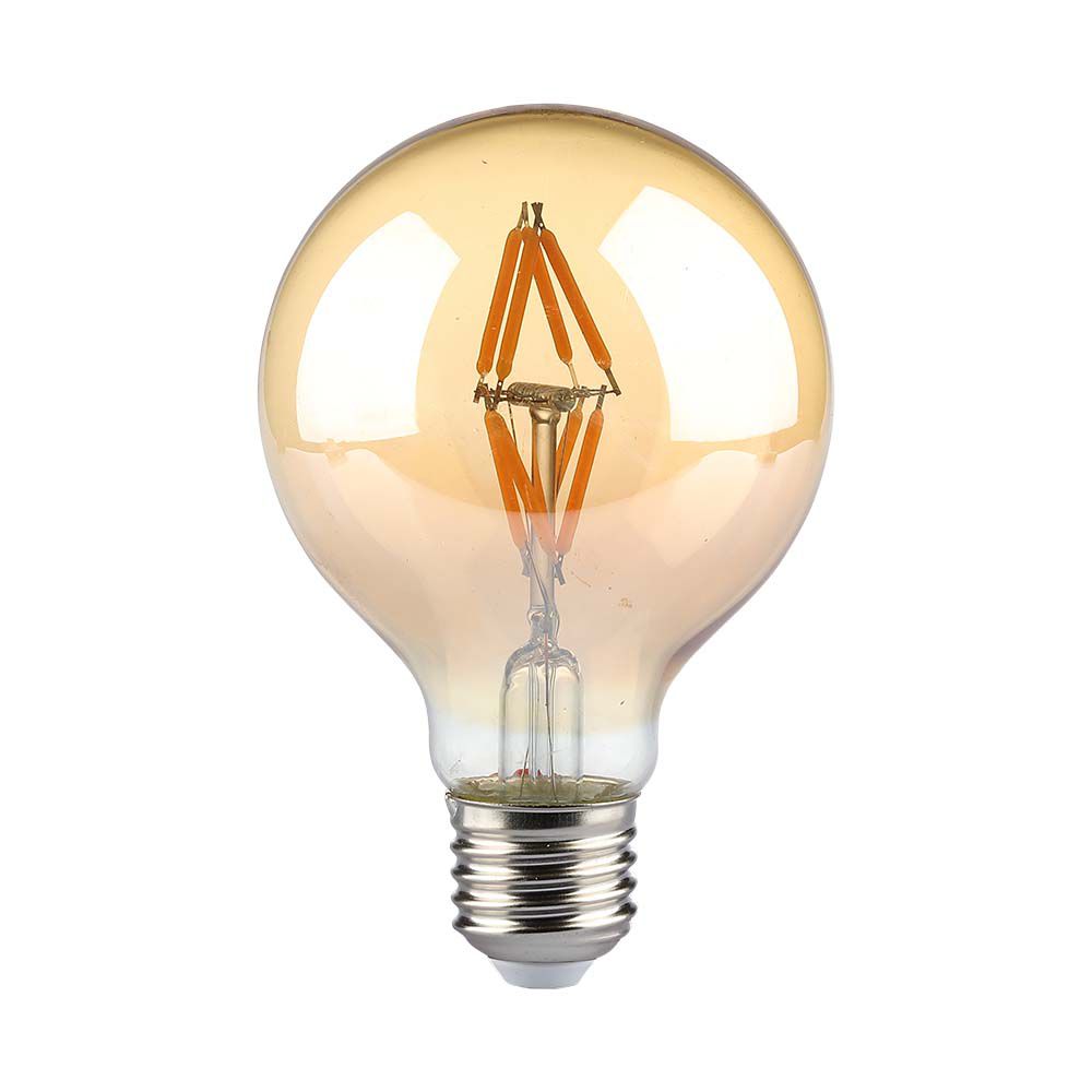 4W G80 Żarówka LED Filament / Klosz Bursztynowy / Barwa:2200K / Trzonek:E27 - 217148 - V-TAC
