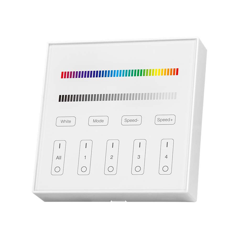 Naścienny sterownik WiFi do paska LED RGB+W / 4 strefowy / Obudowa: Biała - 2917 - V-TAC