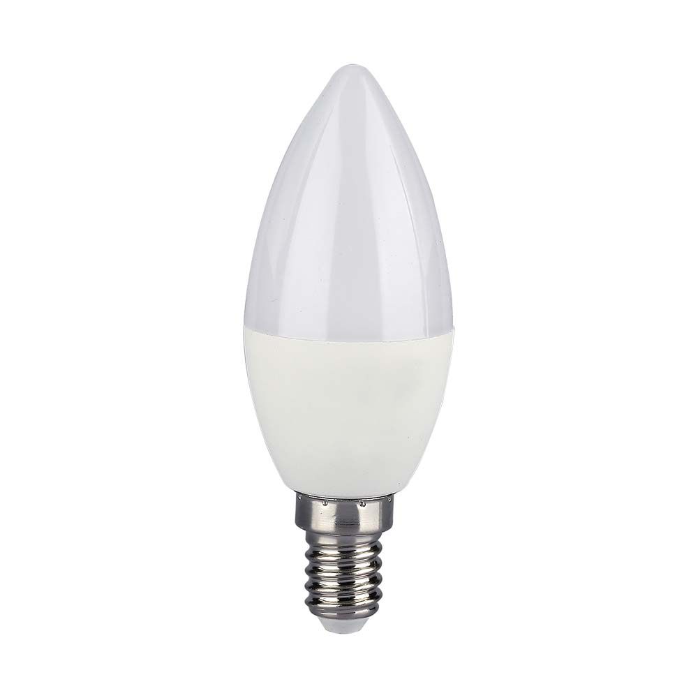 4.8W C35 Żarówka LED sterowana pilotem / Barwa:RGB+3000K / Ściemniana / Trzonek:E14 - 2926 - V-TAC