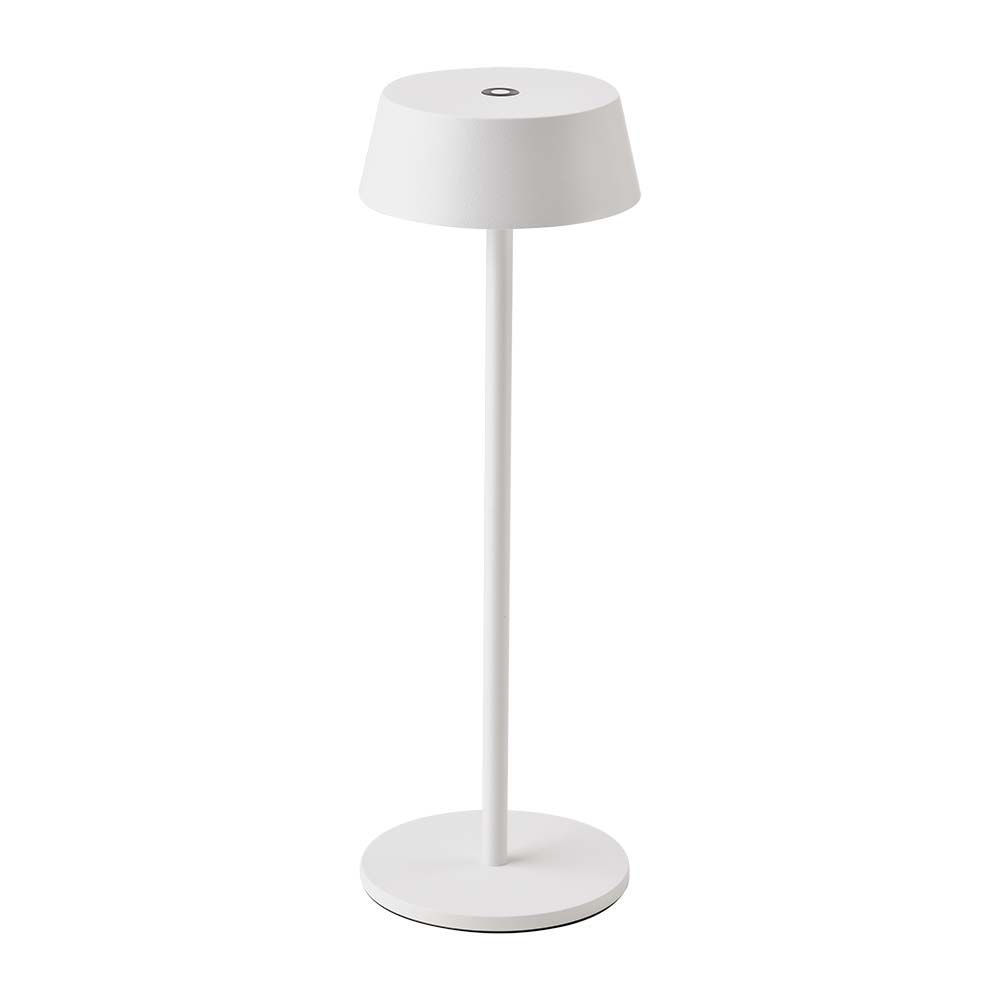 2W Lampka nocna LED zasilana bateryjnie / Ściemnianie przez dotyk / Barwa: 3000K / Obudowa: Biała - 7689 - V-TAC
