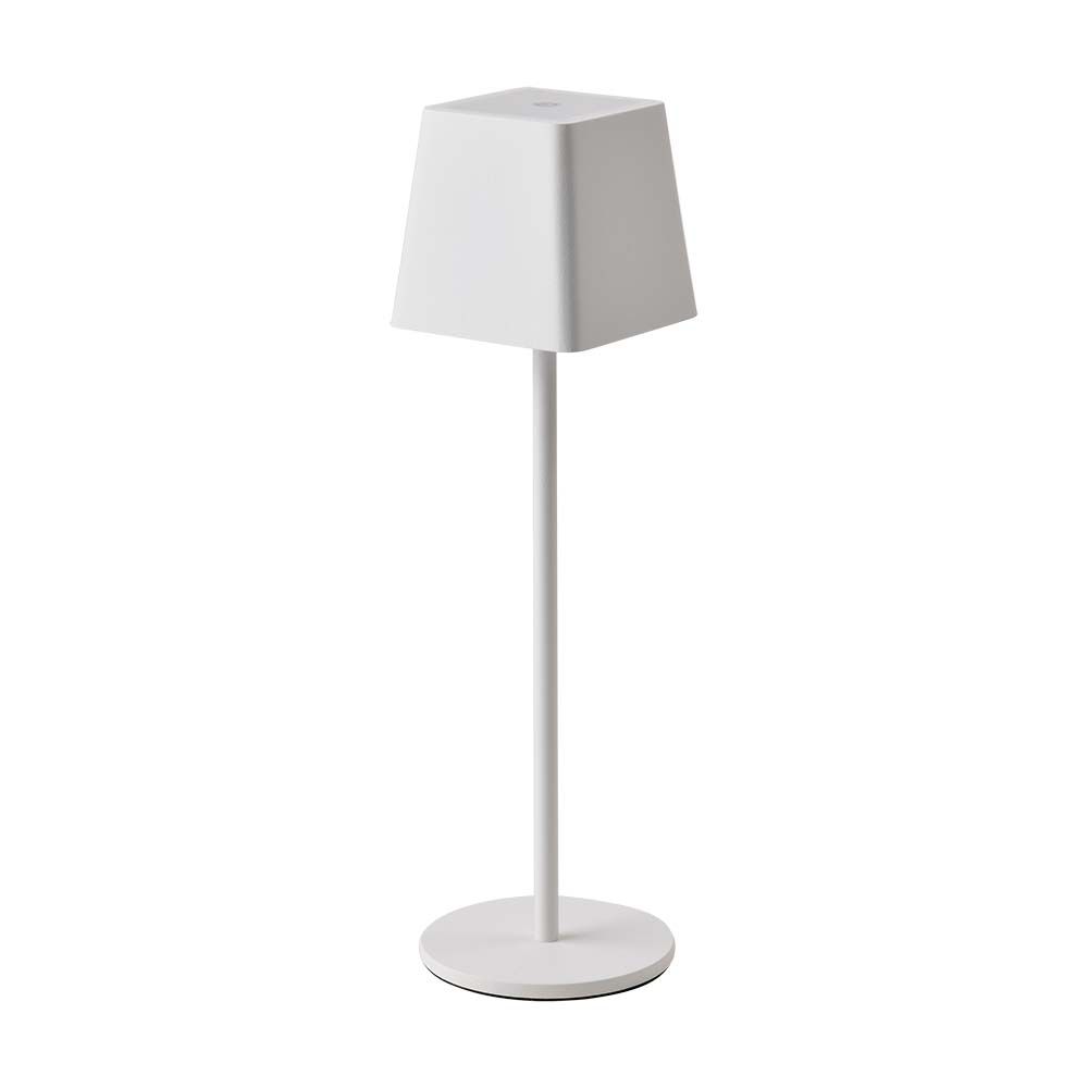 2W Lampka nocna LED zasilana bateryjnie / Ściemnianie przez dotyk / Barwa: 3000K / Obudowa: Biała - 7691 - V-TAC