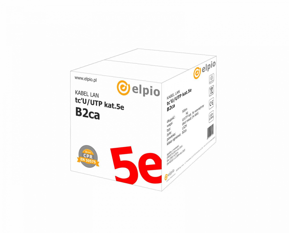 Kabel teleinformatyczny U/UTP kat.6 LSZH B2ca - 27450 - KP ELPIO