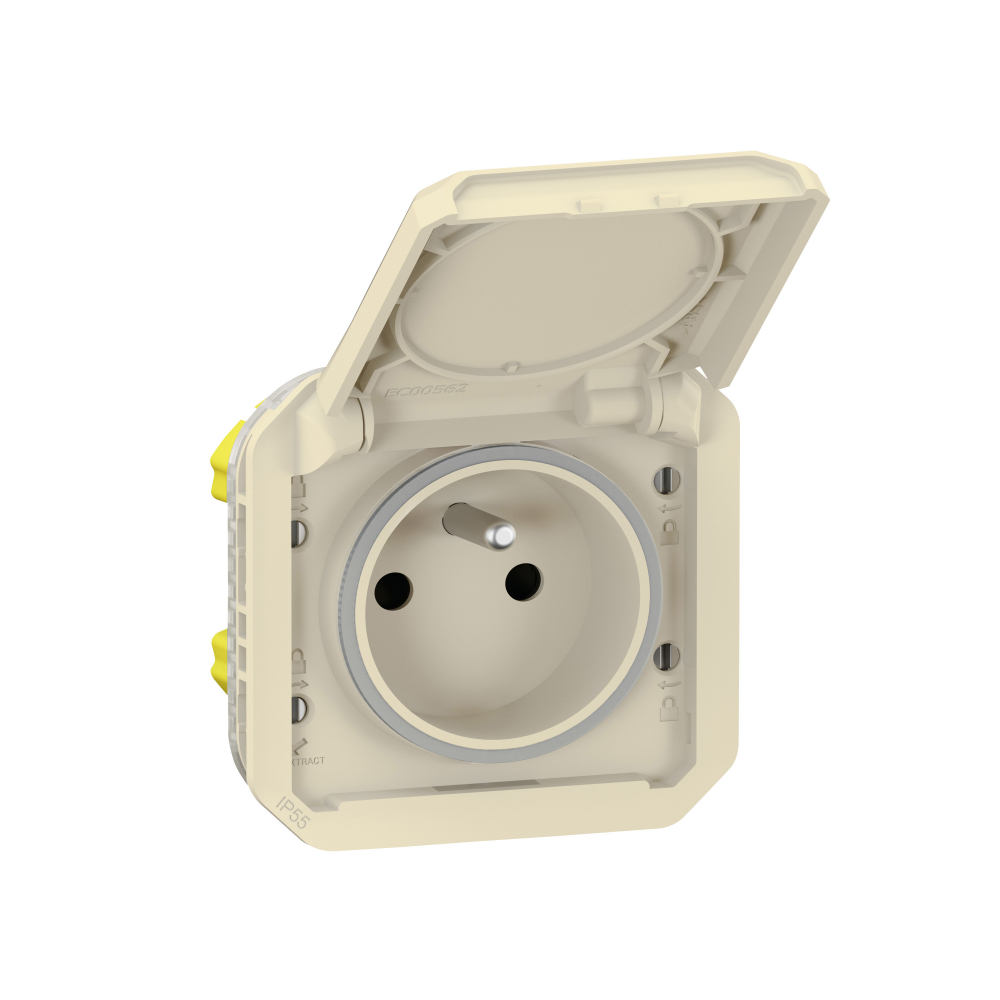 GNIAZDO 2P+Z ZACISKI AUTOMATYCZNE MECHANIZM 16 A - 250 V~ PIASKOWE PLEXO - 069828L - LEGRAND