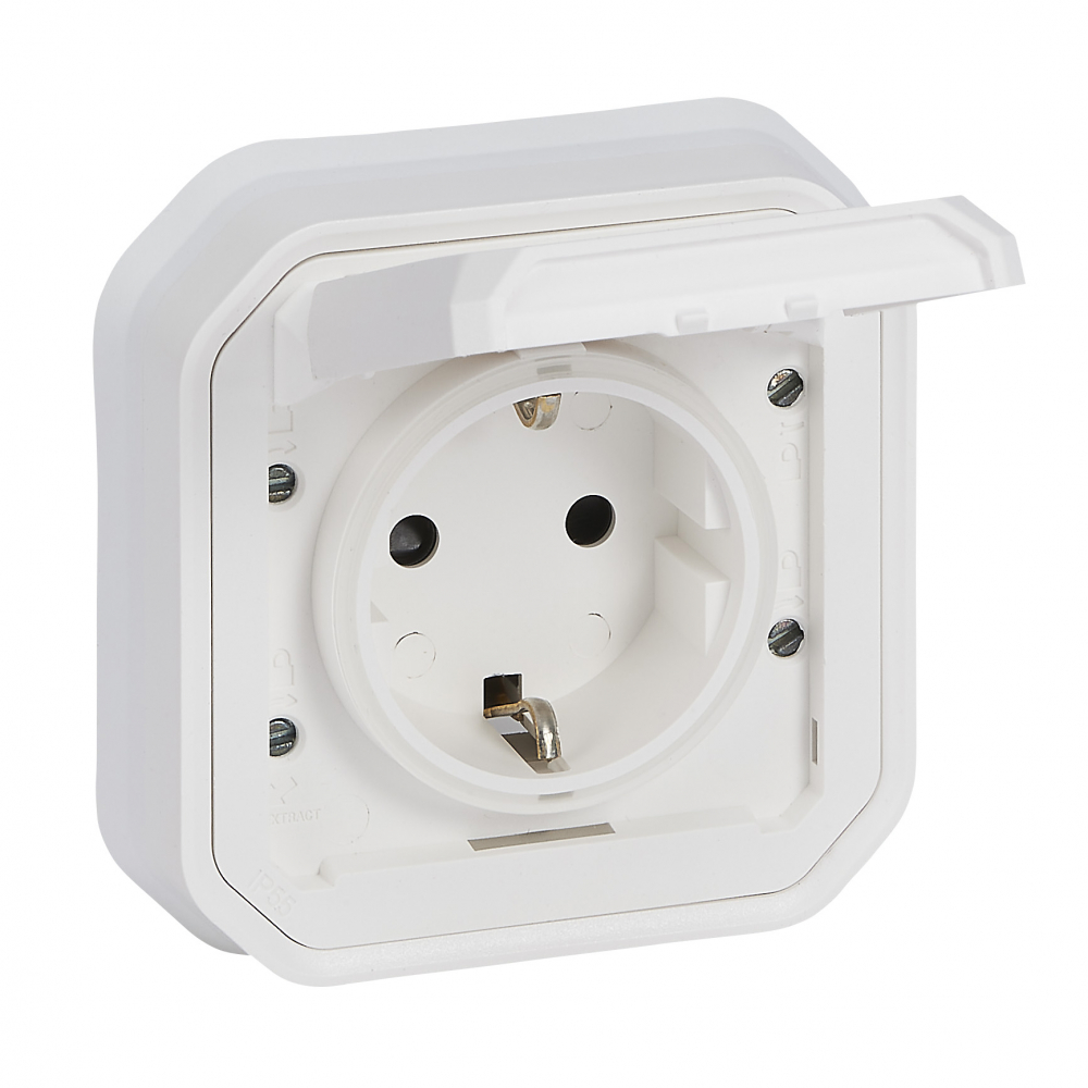 GNIAZDO SCHUKO 2P+Z ZACISKI ŚRUB KOMPLET PODTYNKOWY 16A-250V~ BIAŁE PLEXO - 069869L - LEGRAND