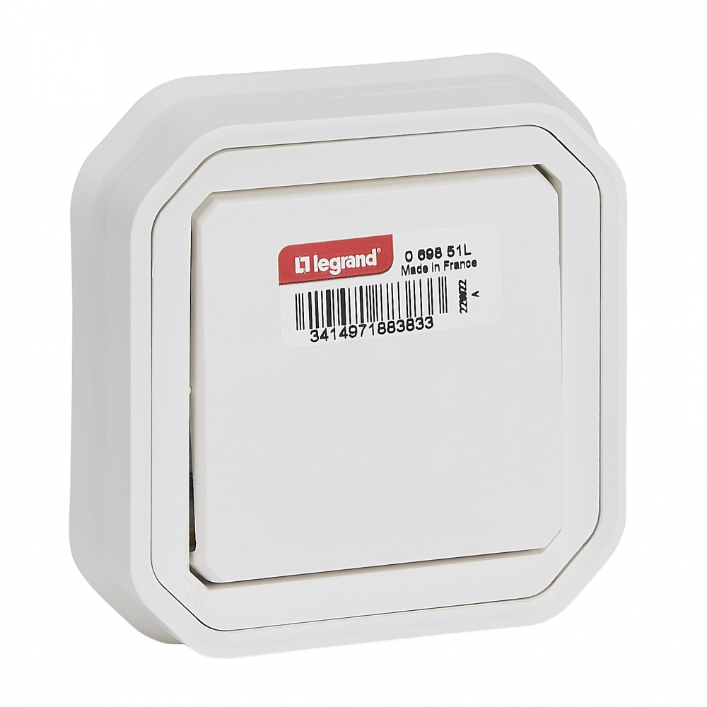 ŁĄCZNIK SCHODOWY KOMPLET PODTYNKOWY 10AX - 250 V~ BIAŁY PLEXO - 069851L - LEGRAND