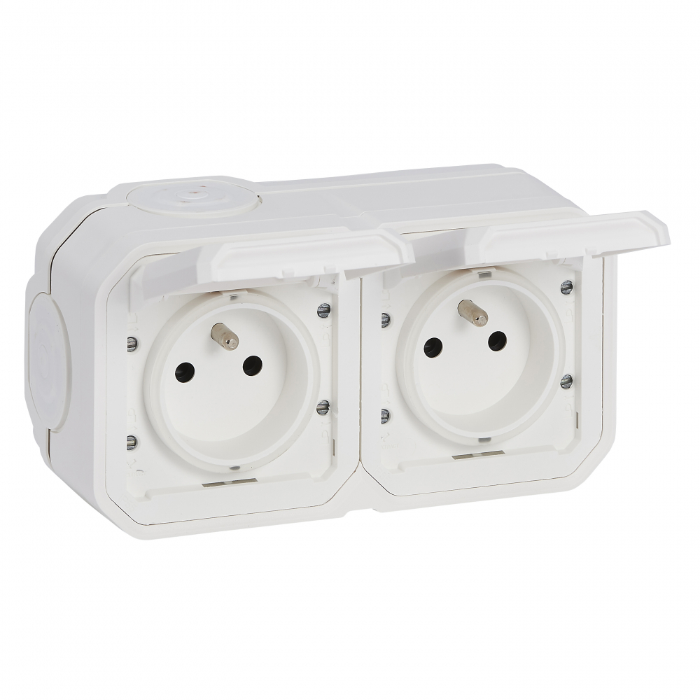 GNIAZDO 2X2P+Z POZIOME KOMPLET NATYNKOWY 16 A - 250 V~ BIAŁE PLEXO - 069778L - LEGRAND