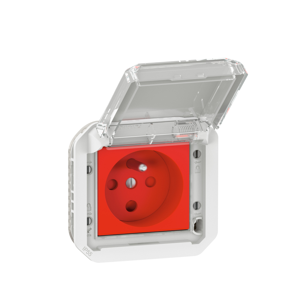GNIAZDO 2P+Z Z BLOKADĄ ZACISKI ŚRUBOWE MECHANIZM 16 A-250 V~ BIAŁE PLEXO - 069623L - LEGRAND