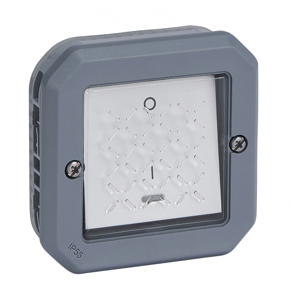 ŁĄCZNIK DWUBIEGUNOWY ZE WSKAŹNIKIEM MECHANIZM 16 AX - 250 V~ SZARY PLEXO - 069528L - LEGRAND