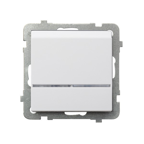 ŁĄCZNIK HOTELOWY Z PODŚWIETLENIEM ZACISKI AUTOMATYCZNE 16AX 250V IP20 BIAŁY SONATA - ŁP-15RS/m/00 - OSPEL