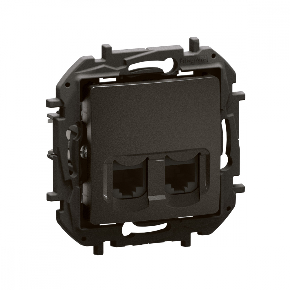 NOWE NILOE - GNIAZDO 2 X RJ45 KAT. 5E UTP CZARNE - NP4331BK - LEGRAND