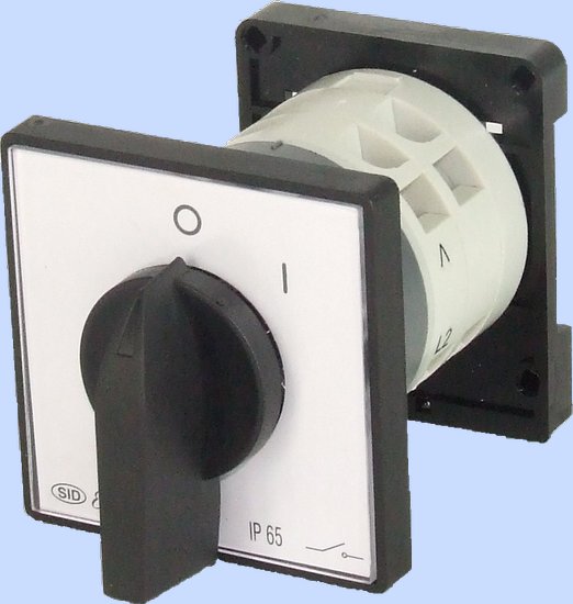 ŁĄCZNIK KRZYWKOWY W OBUDOWIE E16-14 WŁĄCZ-WYŁĄCZ 0-I IP65 NA SZYNĘ - 951604 - ELEKTROMET DZIERŻONIÓW