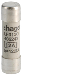 WKŁADKA BEZPIECZNIKOWA 10X38MM 12A GG ZWŁOCZNA - LF312G - HAGER
