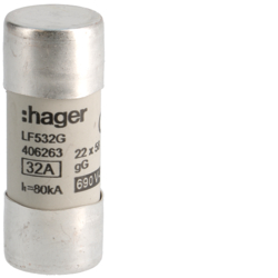 WKŁADKA BEZPIECZNIKOWA 22X58MM 32A GG ZWŁOCZNA - LF532G - HAGER