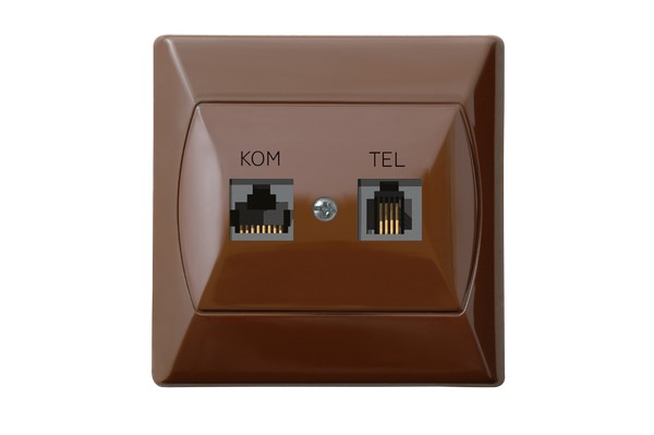 GNIAZDO KOMPUTEROWO-TELEFONICZNE BRĄZ AKCENT - GPKT-A/K/24 - OSPEL